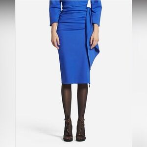 NWT Maticevski Royal Blue Cygnet Ruched Tube Skirt
